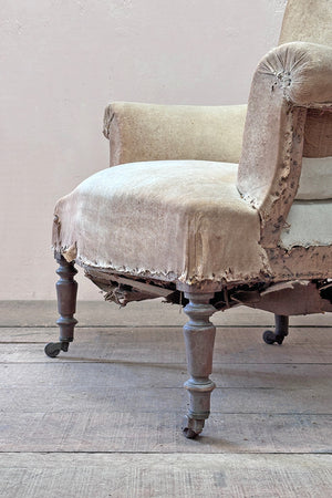 Large 19th century armchair 'as is' (or £1,300 re-upholstered, ex. fabric)