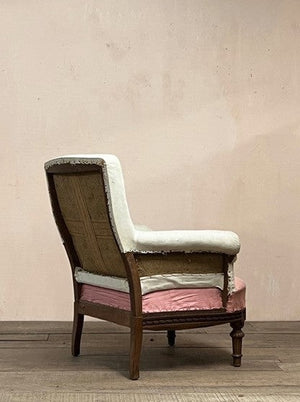 Armchair (Reserved) and footstool (inc. re-upholstery, ex. fabric)