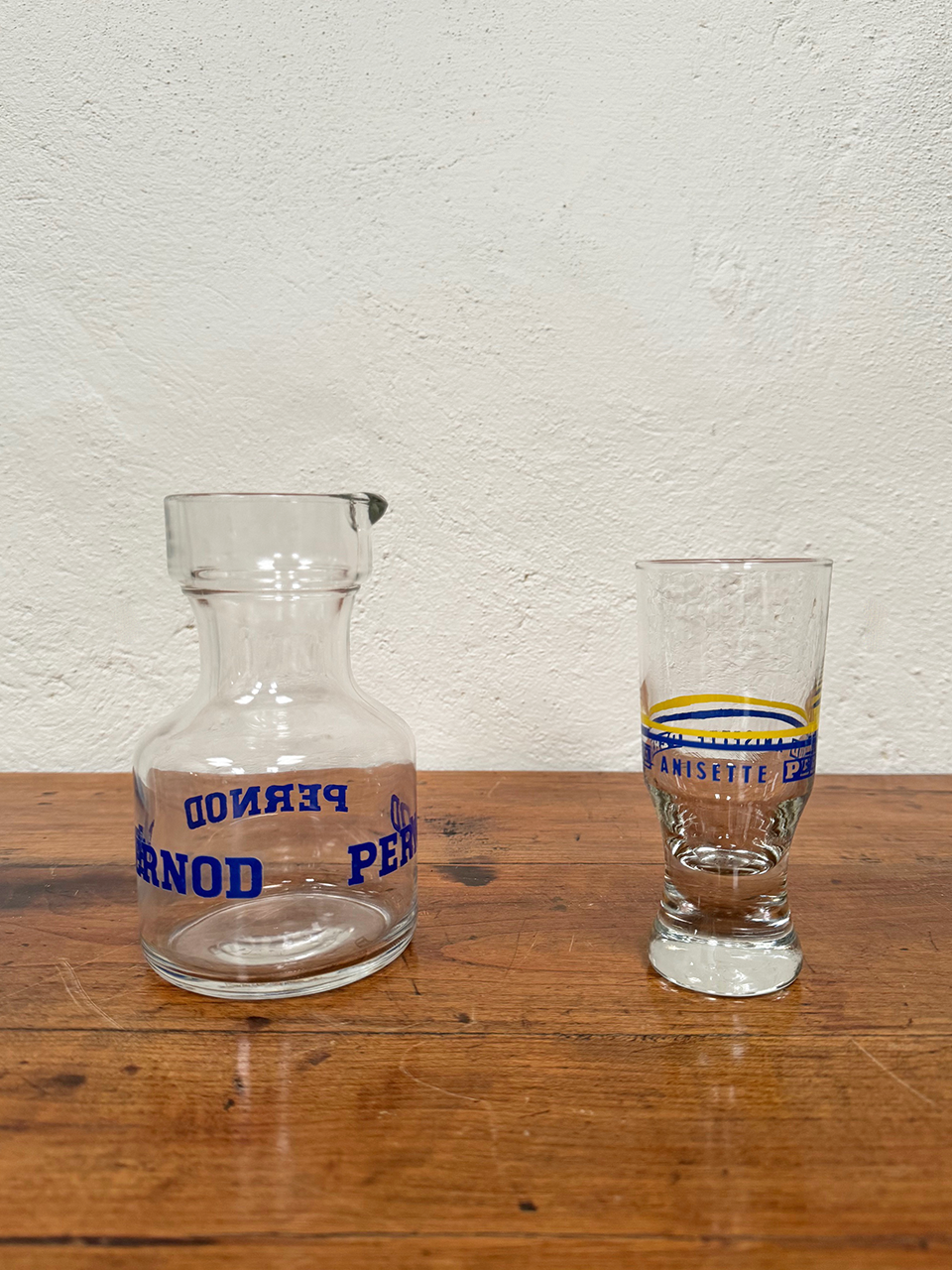 Pernod pitcher and glasses