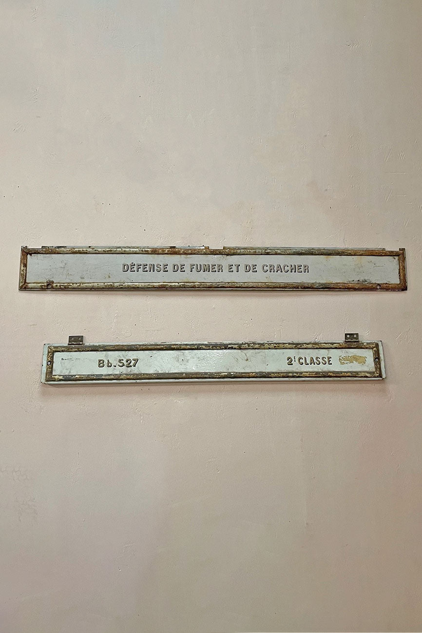 Two heavy metal railways signs (priced from)