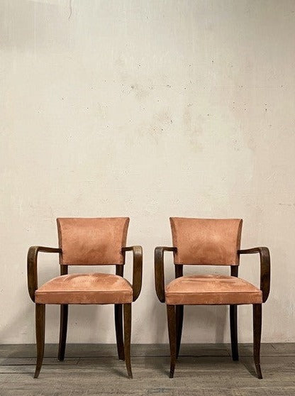Pair of bridge chairs No.1  'as is' (or £1,200 re-upholstered, ex. fabric)
