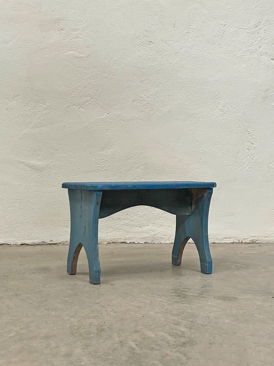 Blue wooden stool