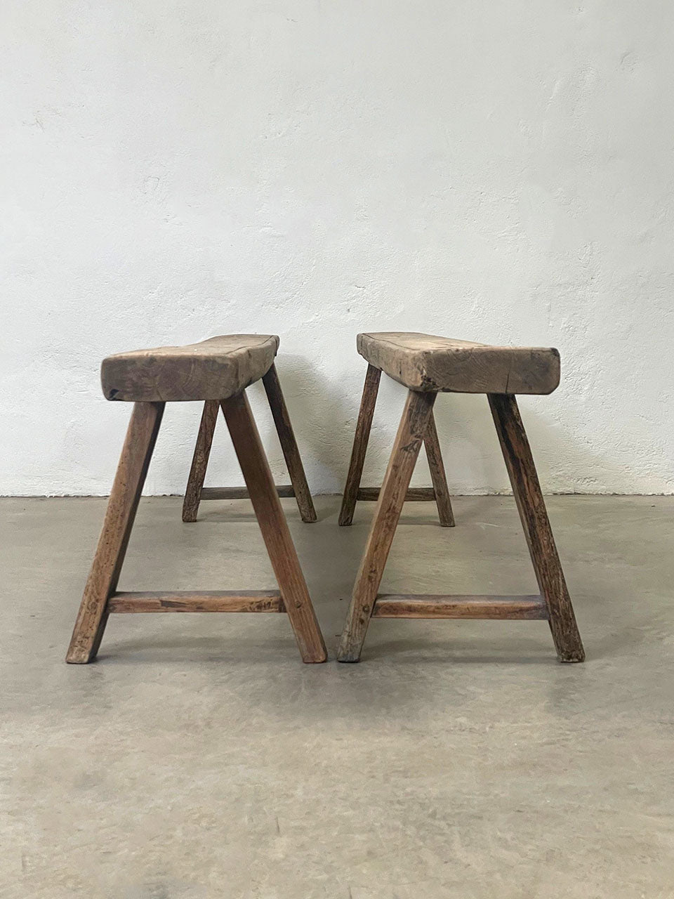 Near pair of oak trestle benches (Reserved)