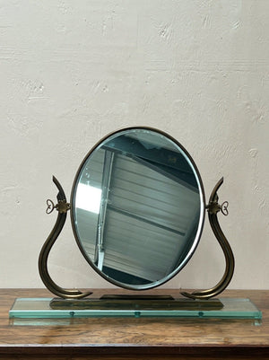 Brass frame mirror