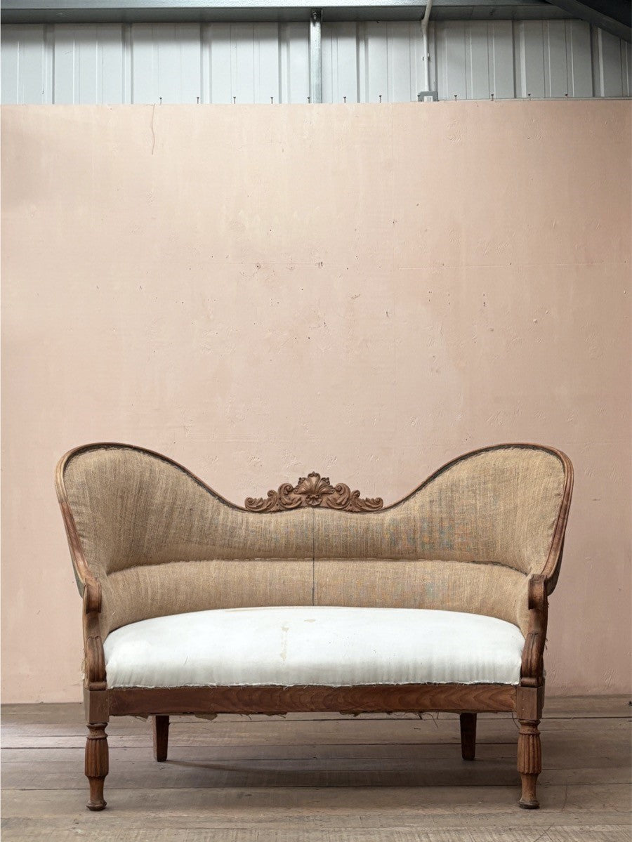 Walnut sofa 'as is' (or £2,500 inc. re-upholstery, ex. fabric)