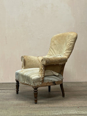 Large curved back armchair (Re-upholstered, ex. fabric)