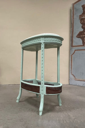 Turquoise kidney shaped side table