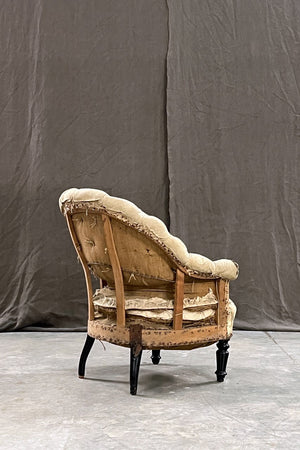 Buttoned tub armchair (inc. restoration and re-upholstery)