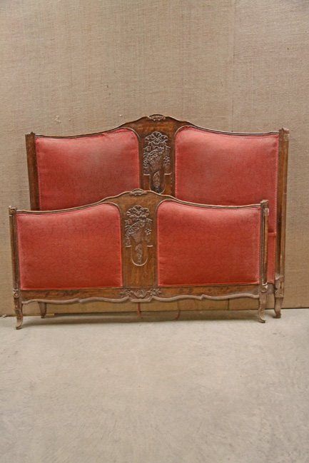 Louis XV carved double bed