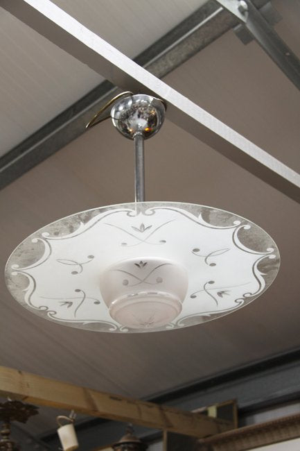Art Deco light with etched glass
