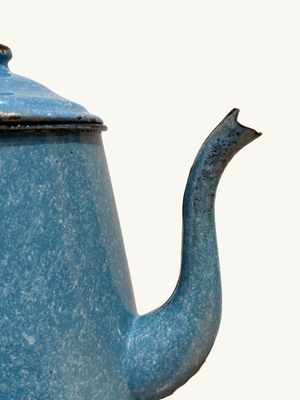 Blue enamel jug