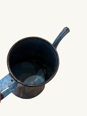 Blue enamel jug