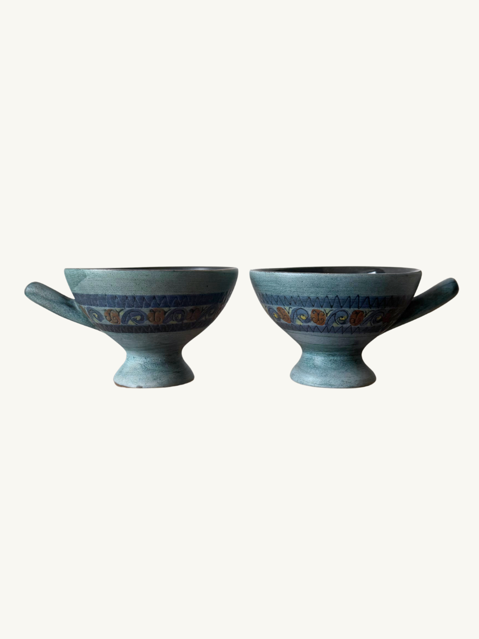 Pair of blue cups