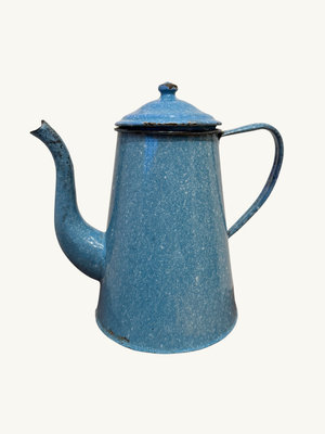 Blue enamel jug