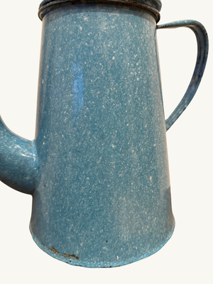 Blue enamel jug