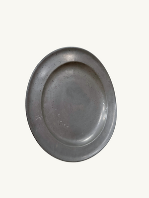 Large pewter charger plate