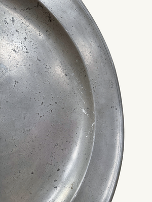 Large pewter charger plate