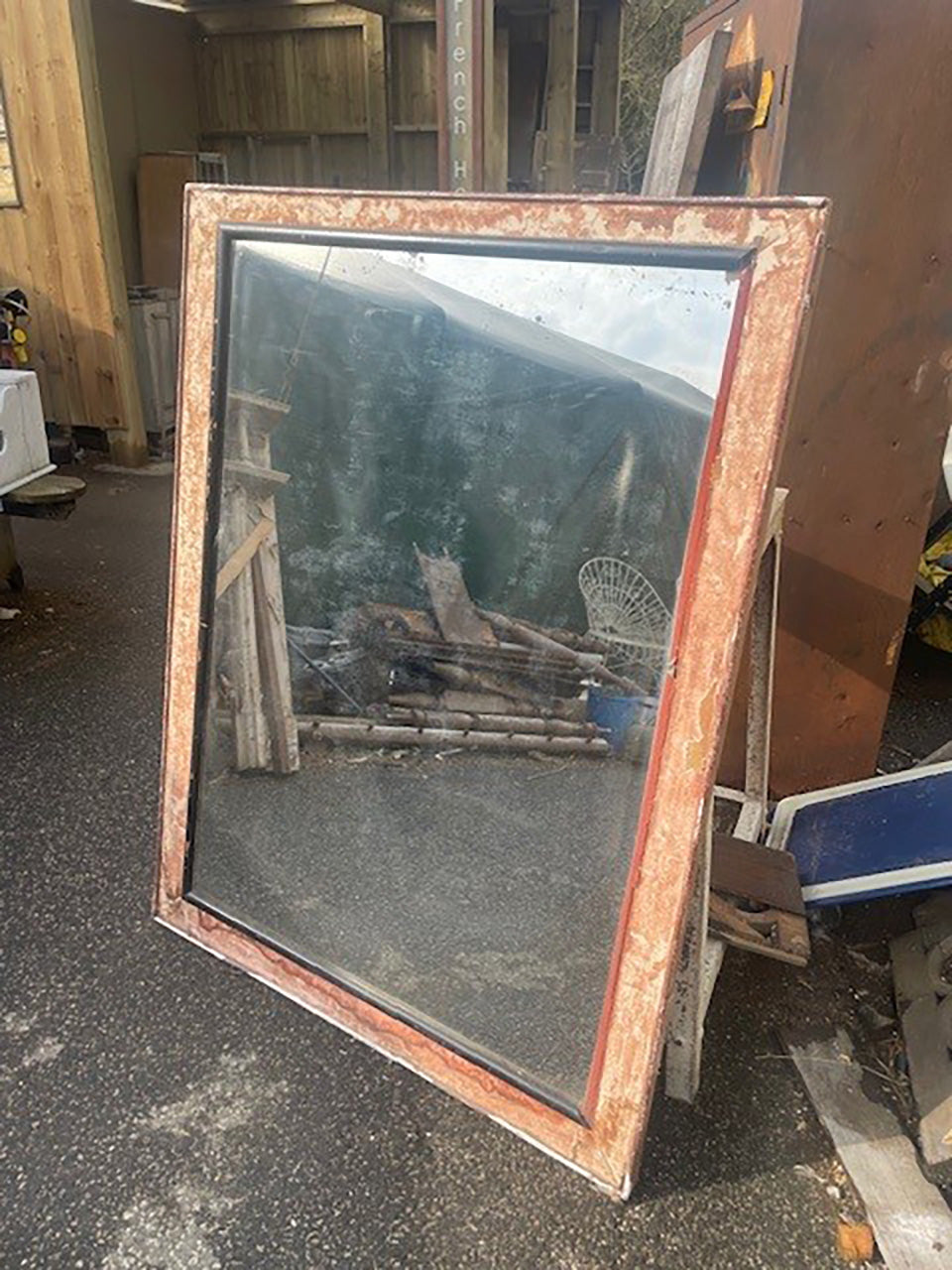 Mercury plate 1830's mirror