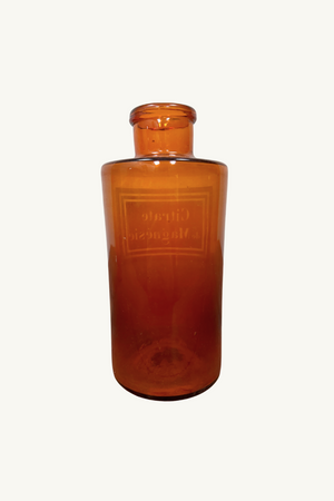 Amber glass pharmacy bottles