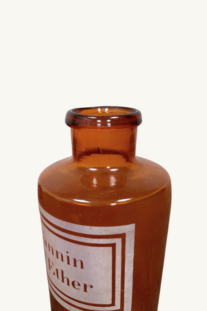 Amber glass pharmacy bottles