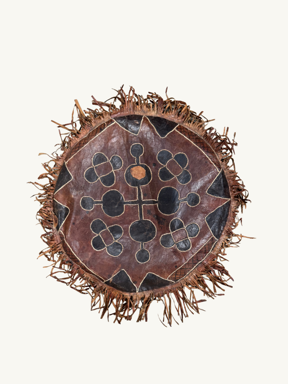 Round leather cushion