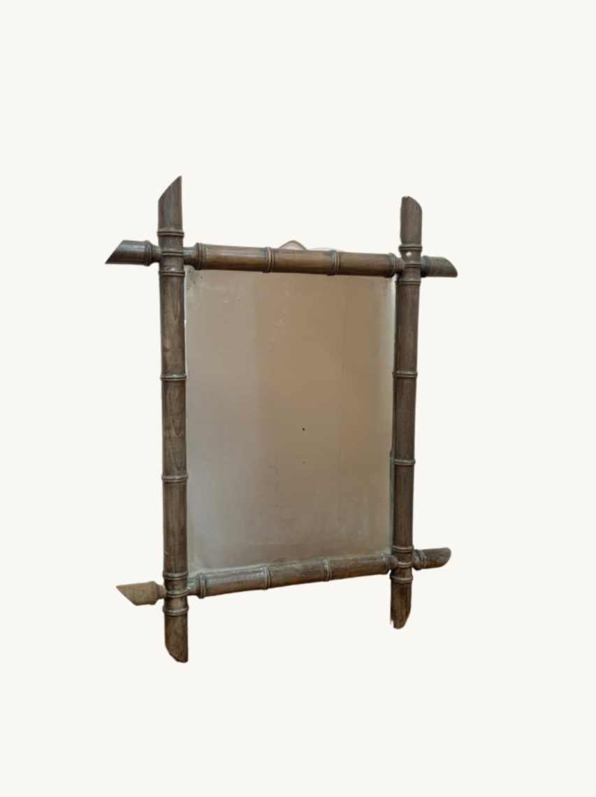 Small faux bamboo mirror