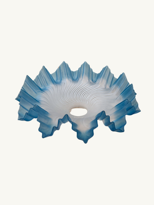 Blue frosted glass shade