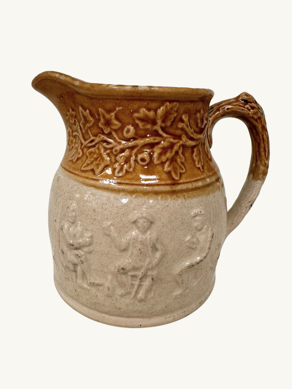 Embossed stoneware jug