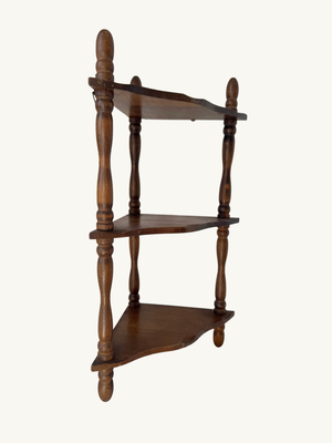 Wall hung corner shelf