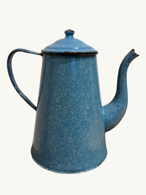 Blue enamel jug