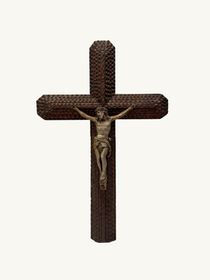 Tramp art crucifix