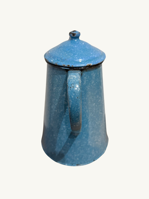 Blue enamel jug