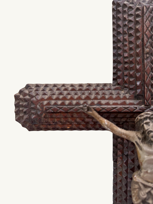 Tramp art crucifix