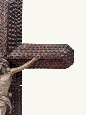 Tramp art crucifix