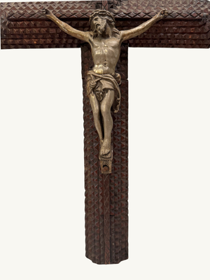 Tramp art crucifix