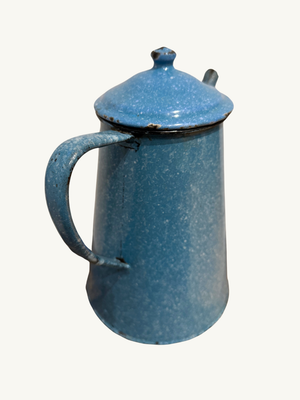 Blue enamel jug