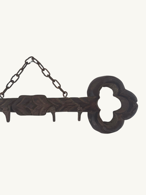 Carved wood key hooks