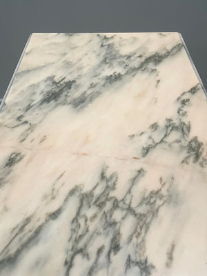 Cream veined marble top bistro table