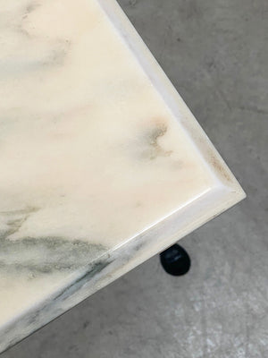 Cream veined marble top bistro table