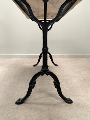Cream veined marble top bistro table