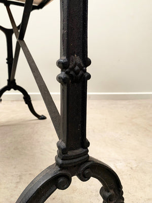 Cream veined marble top bistro table