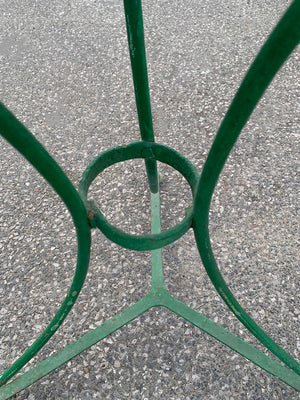 Green metal bistro table