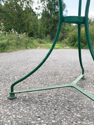 Green metal bistro table