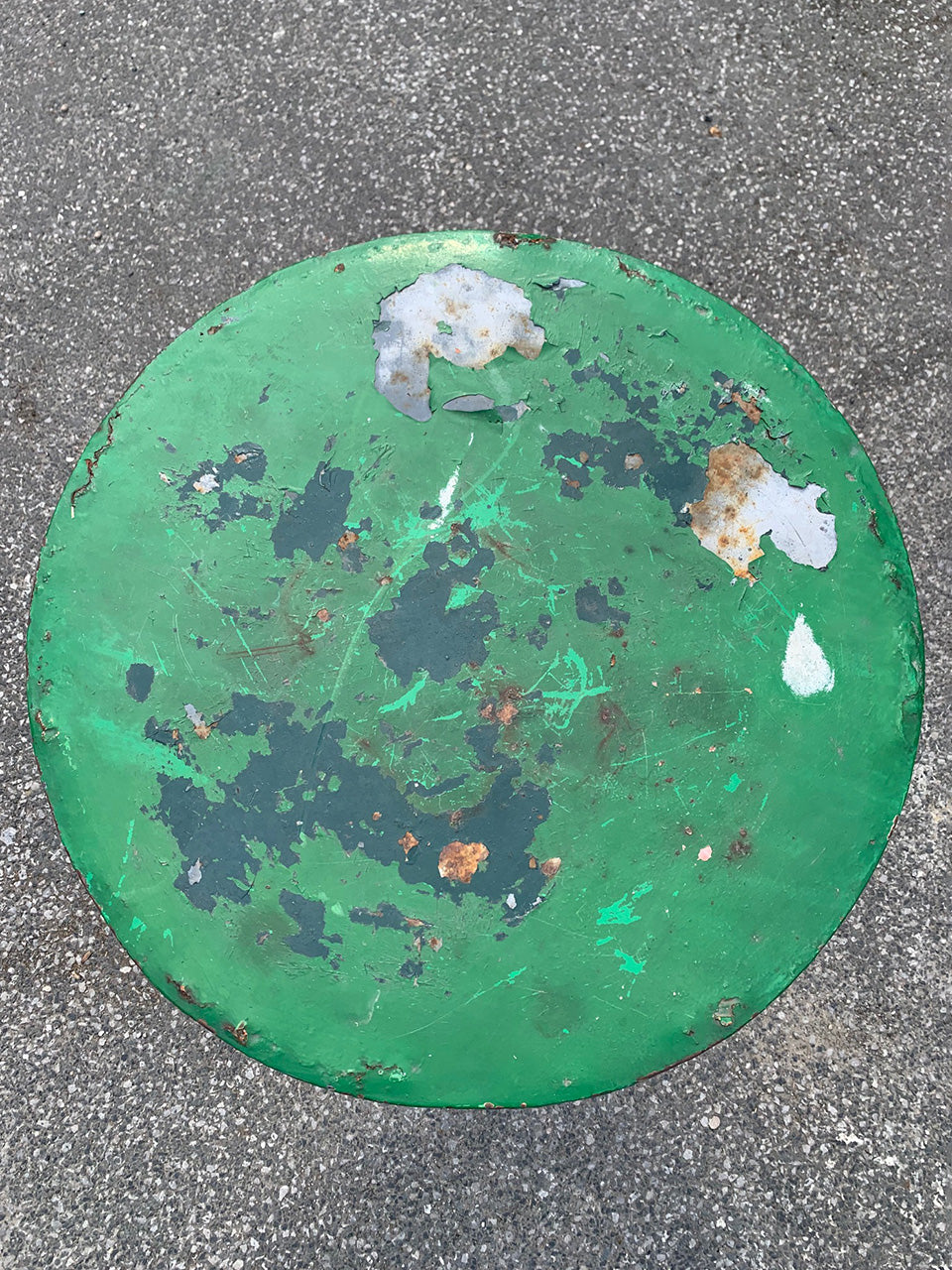 Green metal bistro table