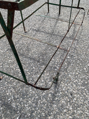 Two green painted etageres (1 available - left)
