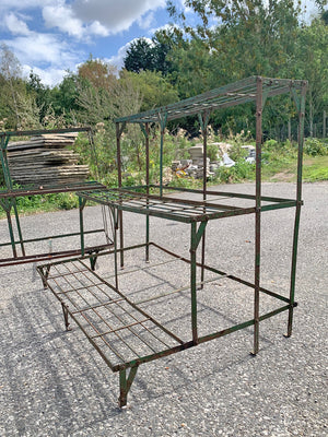 Two green painted etageres (1 available - left)