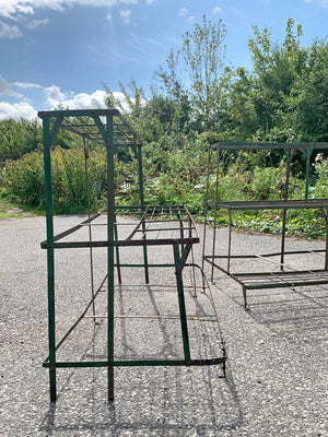 Two green painted etageres (1 available - left)