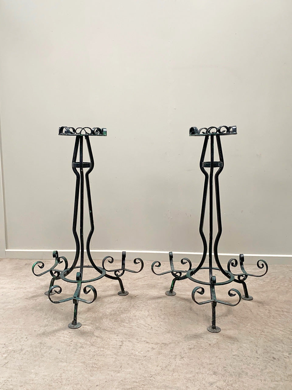 Pair of tall 1930's plant stands