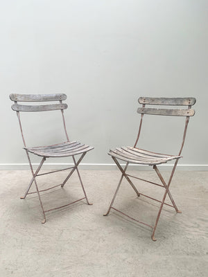 Set of 4 rustic garden chairs