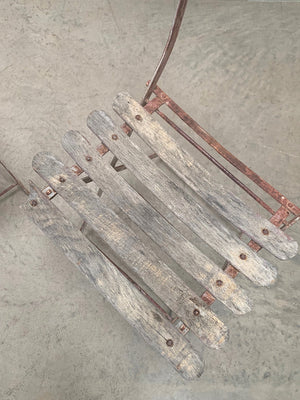 Set of 4 rustic garden chairs